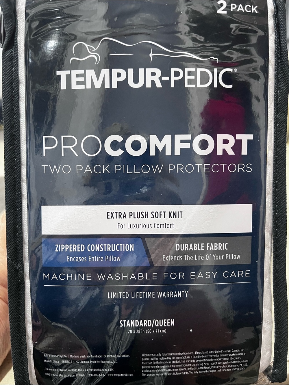 TEMPUR-PEDIC PRO-COMFORT Pair of STANDARD/QUEEN Pillow Protectors is NWT